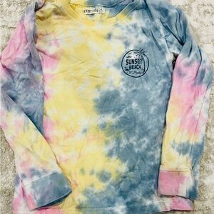 Sunset Beach ST. Maarten Exist Kids Tie-Dye Long Sleeve Shirt